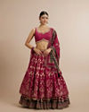 Maroon Art Silk Bridal Lehenga Set with Dupatta